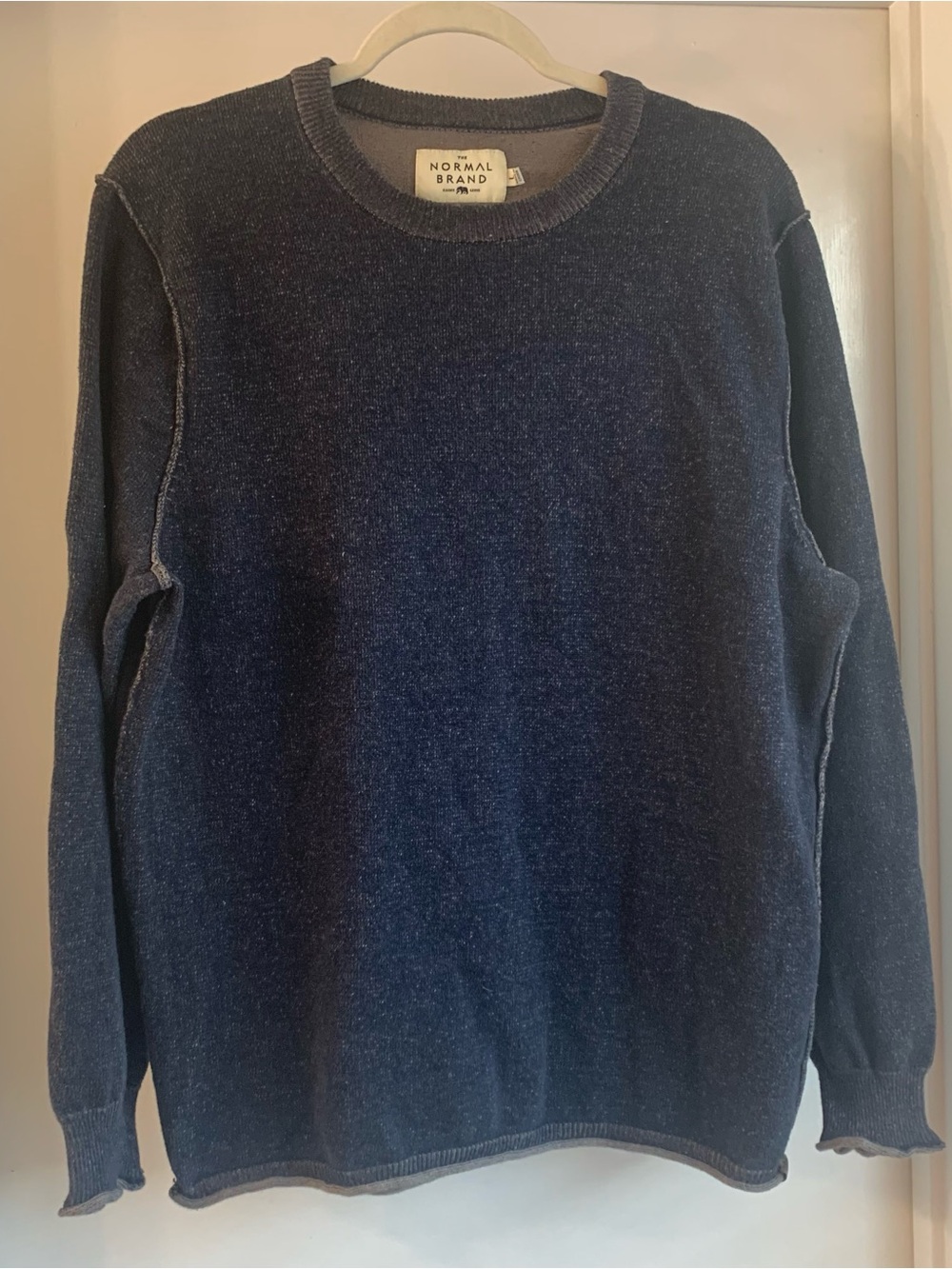 The Normal Brand Men's Black Crew Neck Knit Pullover Sweater Size L